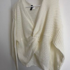 Cream twist front sweater